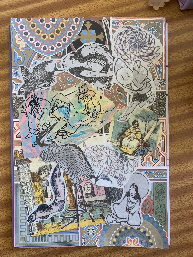Finished Hokusai Manga collage made by a student